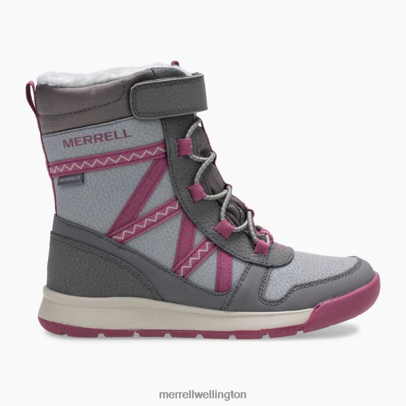 Snow Crush 2.0 Waterproof Boot (MK163129K) Merrell Kids 8VV6P1506 Shoes Grey/Berry