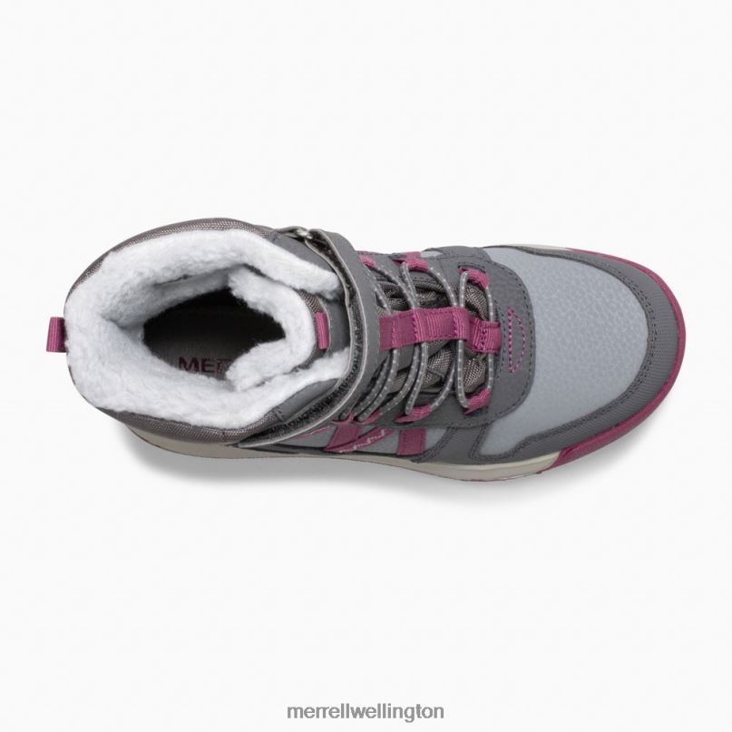 Snow Crush 2.0 Waterproof Boot (MK163129K) Merrell Kids 8VV6P1506 Shoes Grey/Berry