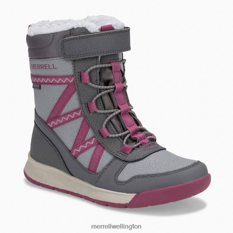 Snow Crush 2.0 Waterproof Boot (MK163129K) Merrell Kids 8VV6P1506 Shoes Grey/Berry