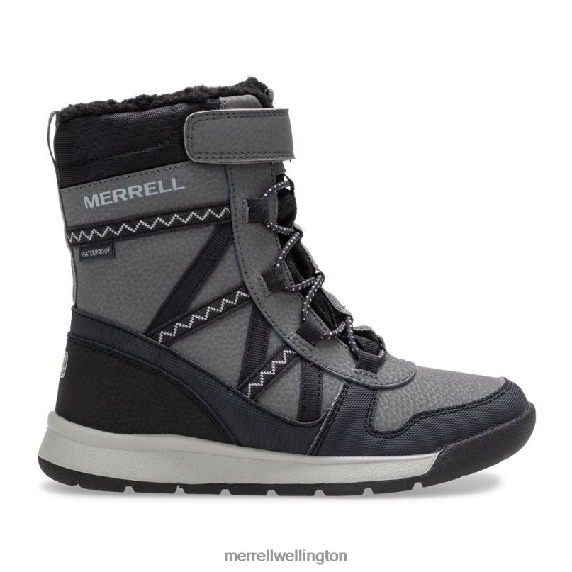 Snow Crush 2.0 Waterproof Boot (MK263125K) Merrell Kids 8VV6P1507 Shoes Black/Grey