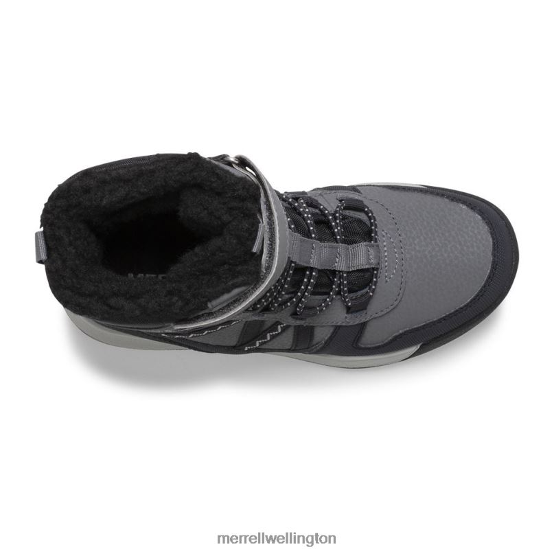 Snow Crush 2.0 Waterproof Boot (MK263125K) Merrell Kids 8VV6P1507 Shoes Black/Grey