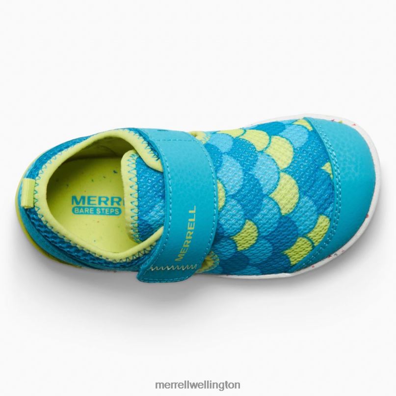 Bare Steps H2O Sneaker (ML166803) Merrell Kids 8VV6P1394 Shoes Turquoise/Lime
