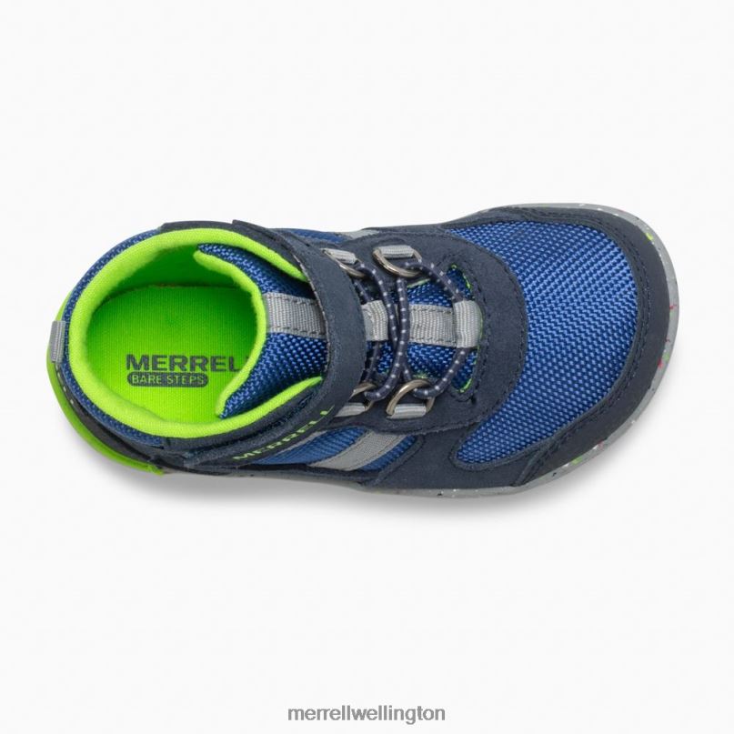 Bare Steps Ridge Jr Hiker (ML262608) Merrell Kids 8VV6P1459 Shoes Navy/Green