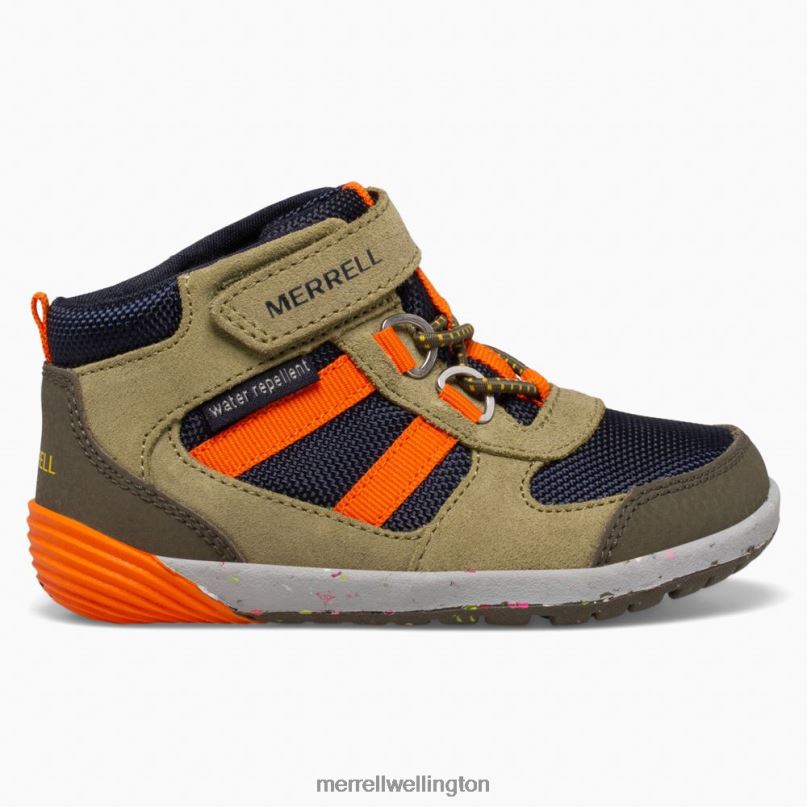 Bare Steps Ridge Jr Hiker (ML266269) Merrell Kids 8VV6P1457 Shoes Olive/Navy/Orange