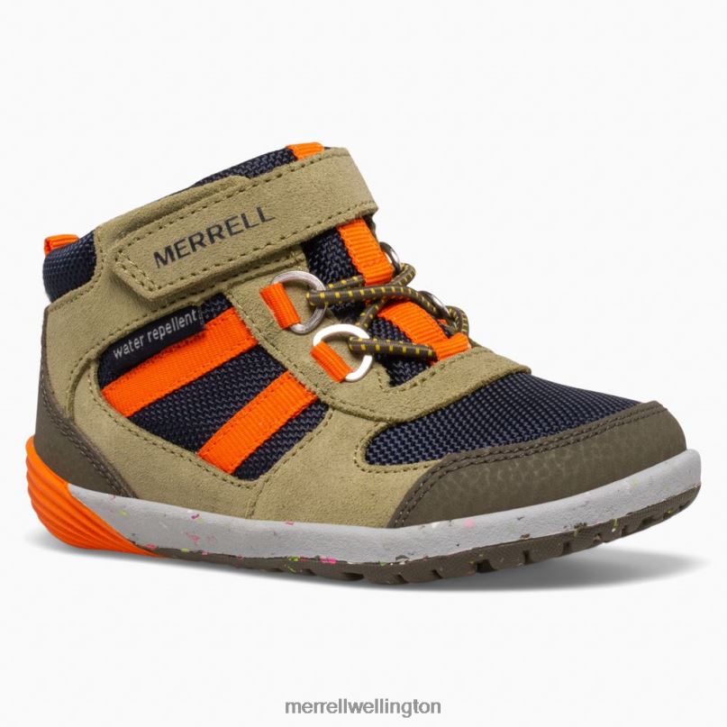Bare Steps Ridge Jr Hiker (ML266269) Merrell Kids 8VV6P1457 Shoes Olive/Navy/Orange