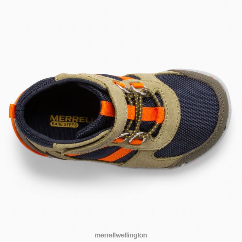 Bare Steps Ridge Jr Hiker (ML266269) Merrell Kids 8VV6P1457 Shoes Olive/Navy/Orange