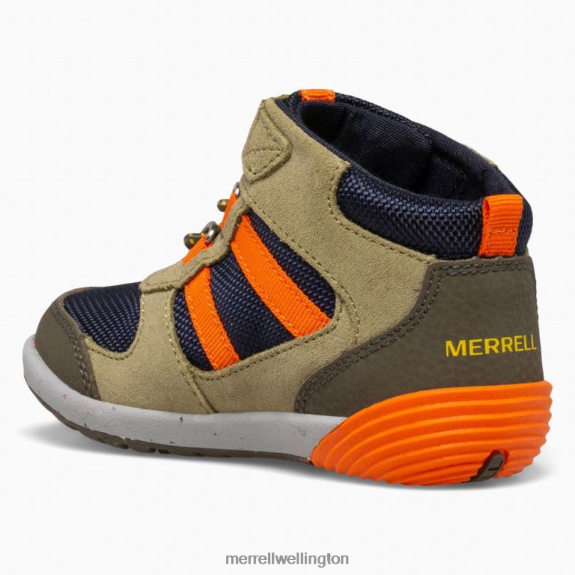 Bare Steps Ridge Jr Hiker (ML266269) Merrell Kids 8VV6P1457 Shoes Olive/Navy/Orange