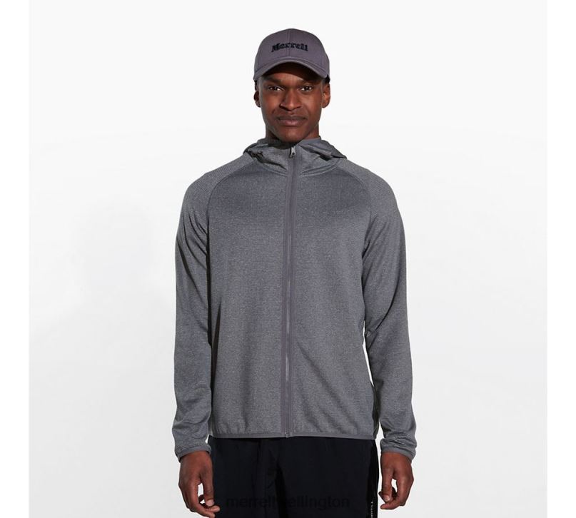Geotex Full Zip Hoodie (JMS26325-059) Merrell Men 8VV6P550 Clothes Rock Heather