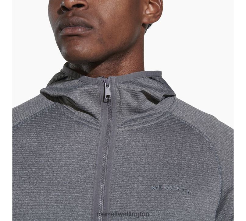 Geotex Full Zip Hoodie (JMS26325-059) Merrell Men 8VV6P550 Clothes Rock Heather