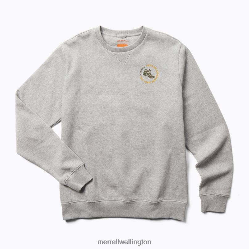 Life's An Adventure Crew Neck Fleece (JMF26623-050) Merrell Men 8VV6P696 Clothes Grey Heather