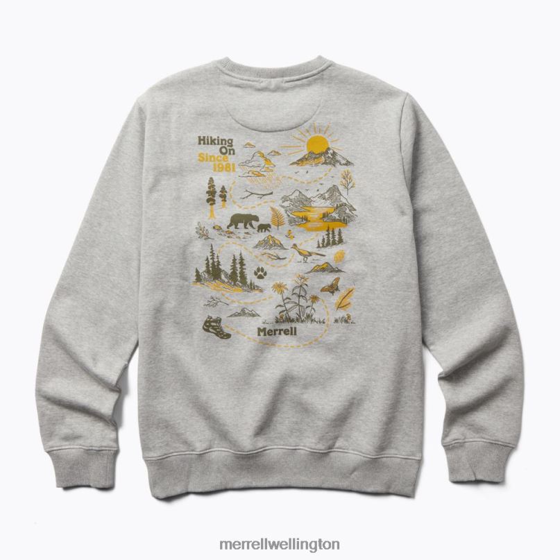 Life's An Adventure Crew Neck Fleece (JMF26623-050) Merrell Men 8VV6P696 Clothes Grey Heather