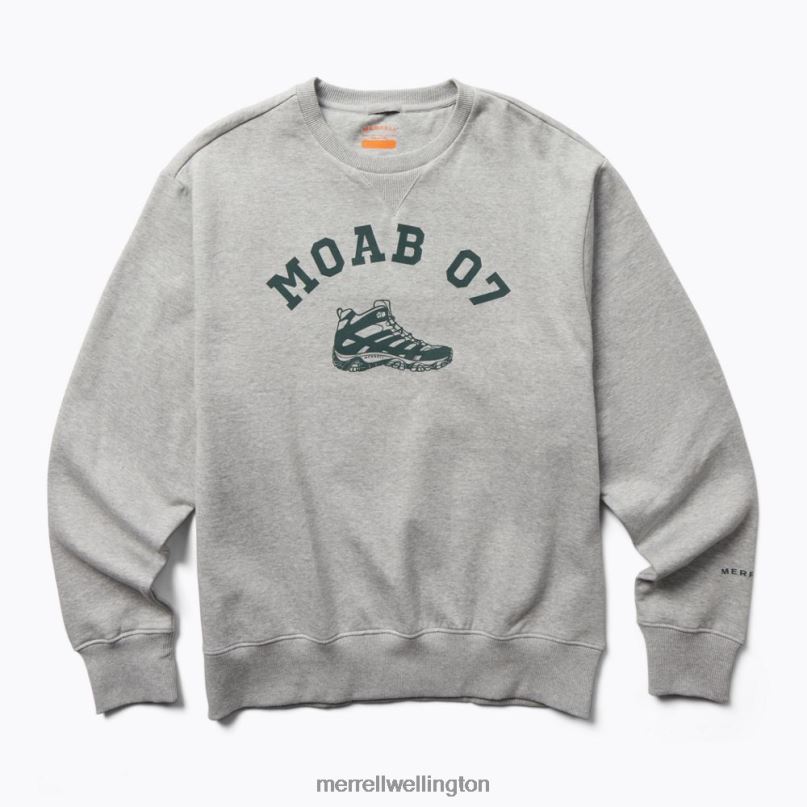 Moab 07 Crew Neck Fleece (JMF26621-050) Merrell Men 8VV6P322 Clothes Grey Heather - Click Image to Close