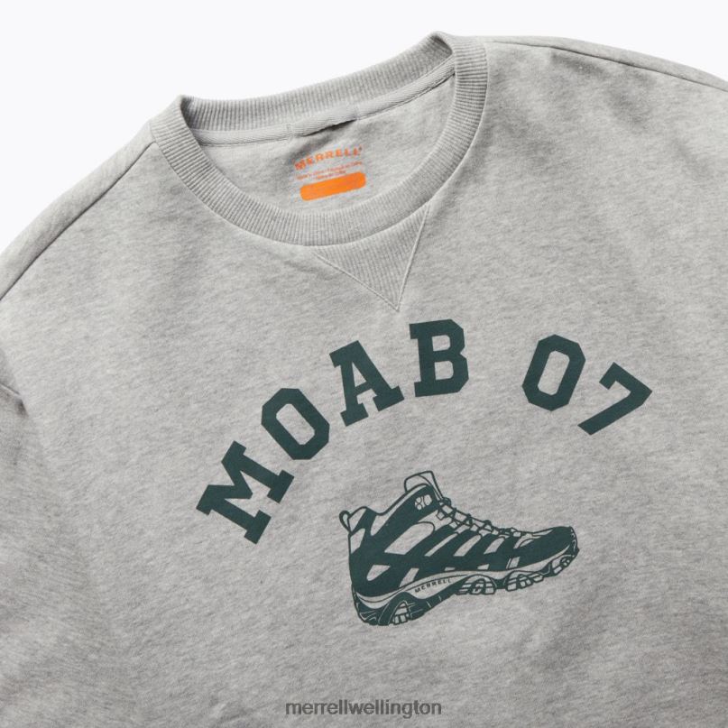 Moab 07 Crew Neck Fleece (JMF26621-050) Merrell Men 8VV6P322 Clothes Grey Heather