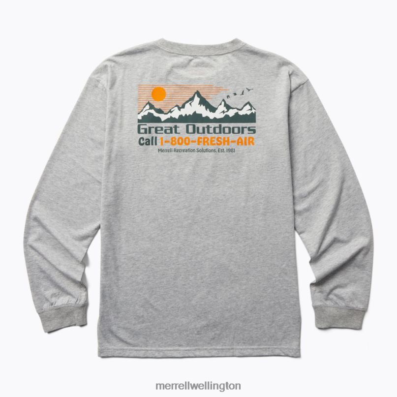 Great Outdoors Long Sleeve Tee (JMF26624-050) Merrell Men 8VV6P561 Clothes Grey Heather