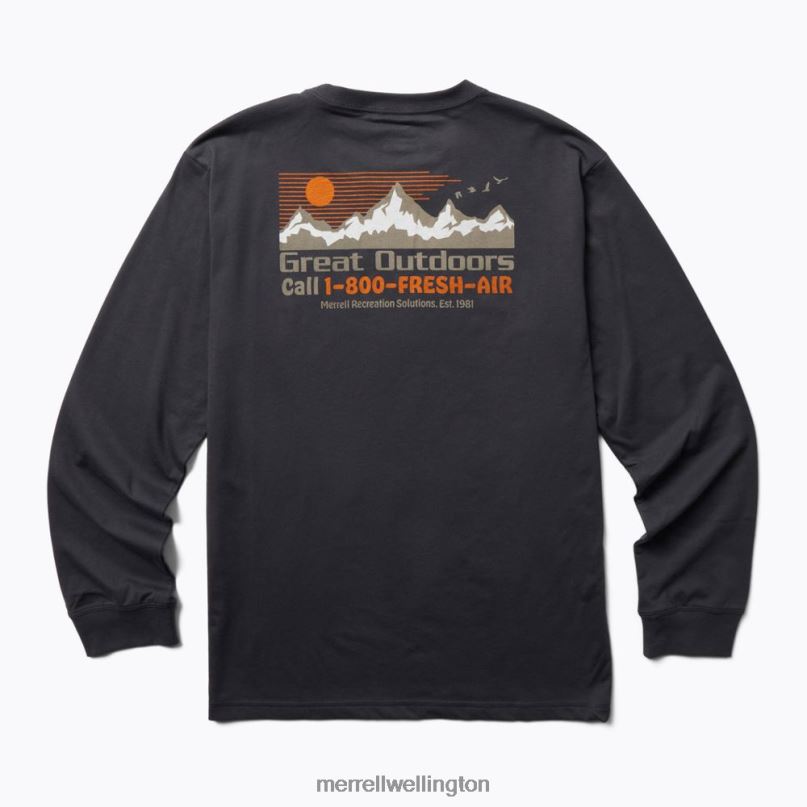 Great Outdoors Long Sleeve Tee (JMF26624-425) Merrell Men 8VV6P794 Clothes India Ink