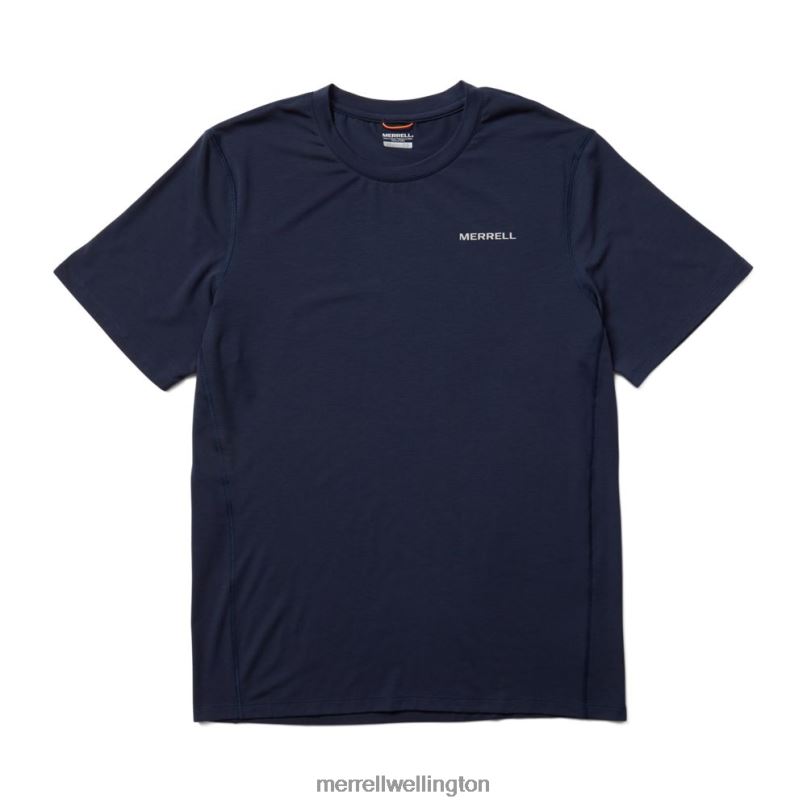 Tencel Short Sleeve Tee (JMS26065-353) Merrell Men 8VV6P391 Clothes Navy