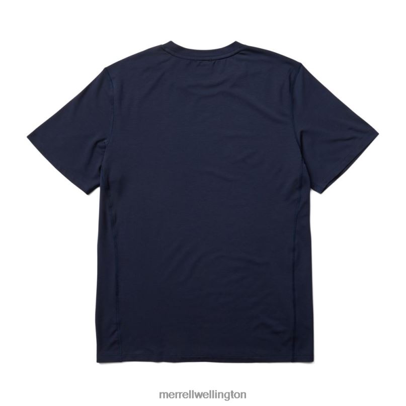 Tencel Short Sleeve Tee (JMS26065-353) Merrell Men 8VV6P391 Clothes Navy