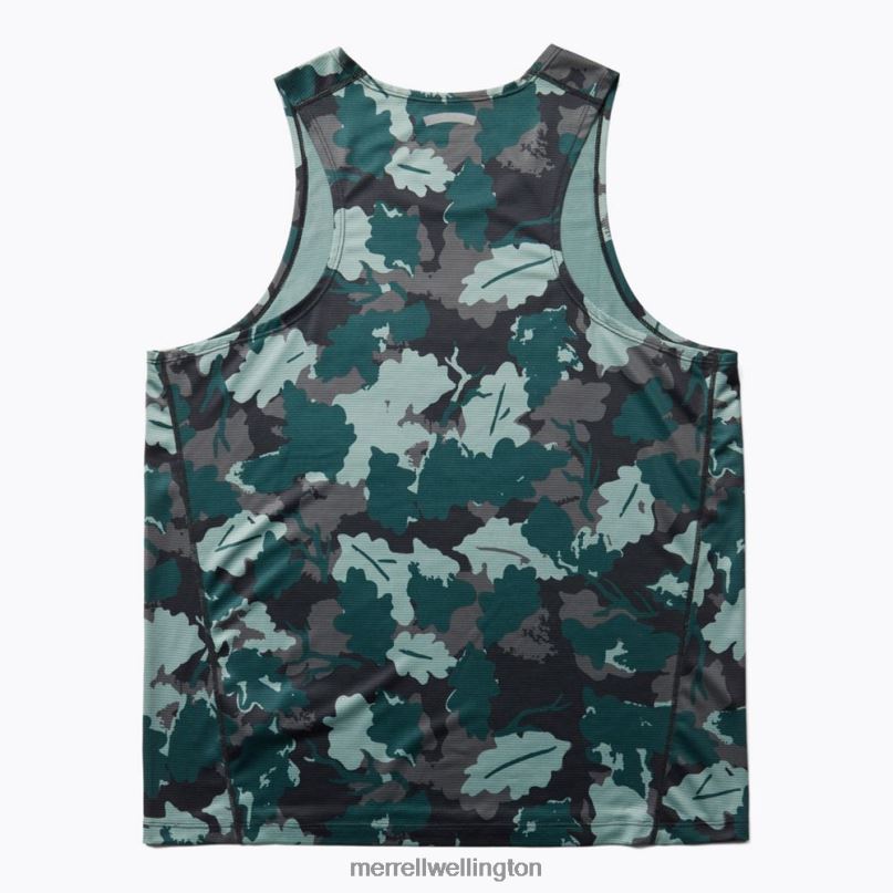 Trail Running Singlet (JMF26614-330) Merrell Men 8VV6P779 Clothes Sea Moss Leaf Print