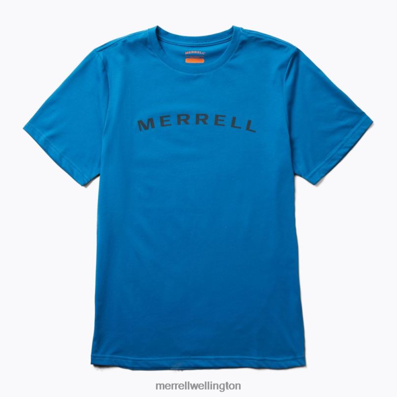 Wordmark Short Sleeve Tee (JMS26332-352) Merrell Men 8VV6P583 Clothes Blue