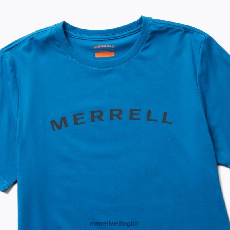 Wordmark Short Sleeve Tee (JMS26332-352) Merrell Men 8VV6P583 Clothes Blue