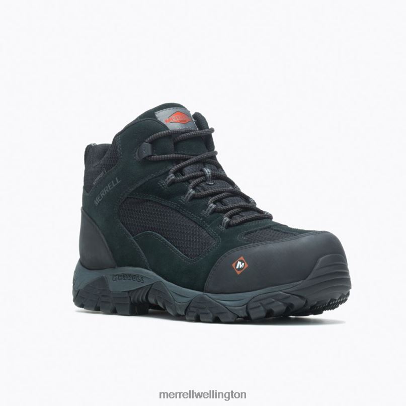 Moab Onset Mid Waterproof Comp Toe Work Boot (J099509) Merrell Men 8VV6P433 Shoes Black