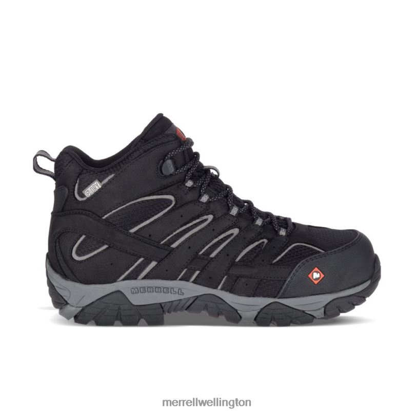 Moab Vertex Mid Waterproof Comp Toe Work Boot Wide Width (J05241W) Merrell Men 8VV6P619 Shoes Black