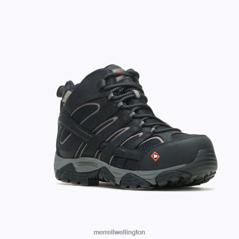 Moab Vertex Mid Waterproof Comp Toe Work Boot Wide Width (J05241W) Merrell Men 8VV6P619 Shoes Black