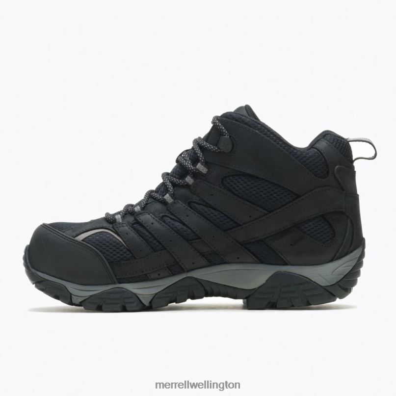 Moab Vertex Mid Waterproof Comp Toe Work Boot Wide Width (J05241W) Merrell Men 8VV6P619 Shoes Black