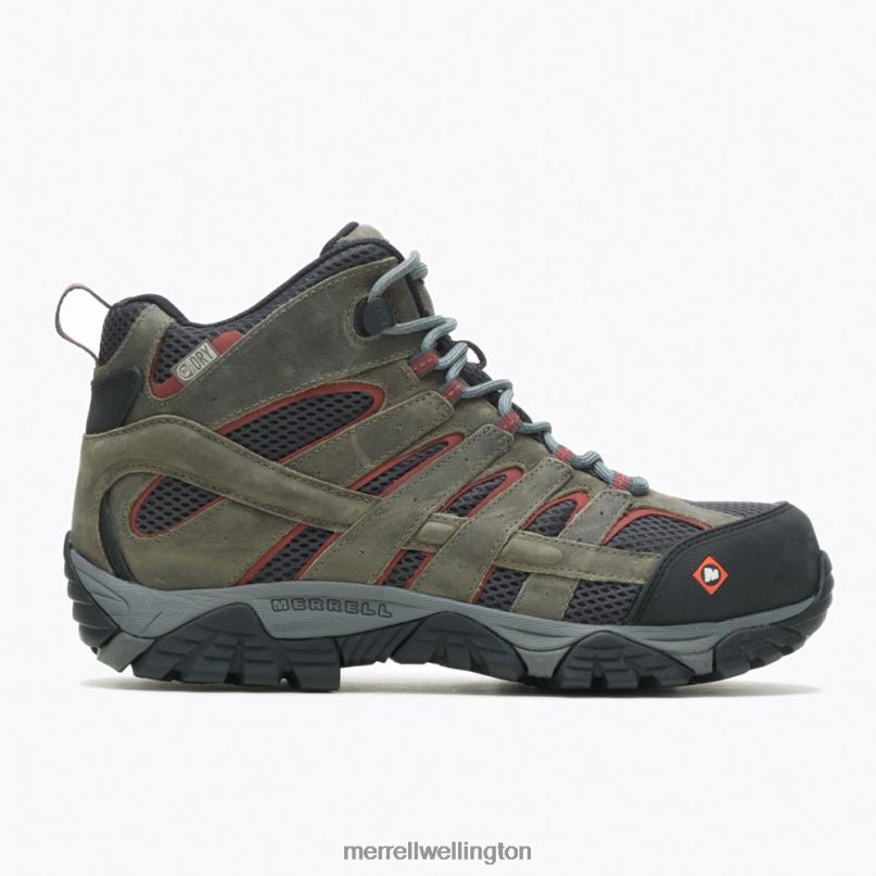 Moab Vertex Mid Waterproof Comp Toe Work Boot Wide Width (J11515W) Merrell Men 8VV6P620 Shoes Pewter
