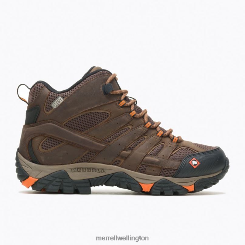 Moab Vertex Mid Waterproof SR Work Boot Wide Width (J31239W) Merrell Men 8VV6P389 Shoes Clay