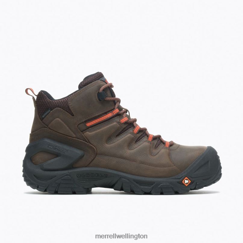 Strongfield Leather 6'' Waterproof Comp Toe Work Boot (J099341) Merrell Men 8VV6P716 Shoes Espresso