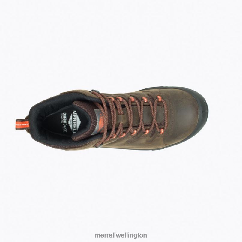Strongfield Leather 6'' Waterproof Comp Toe Work Boot (J099341) Merrell Men 8VV6P716 Shoes Espresso