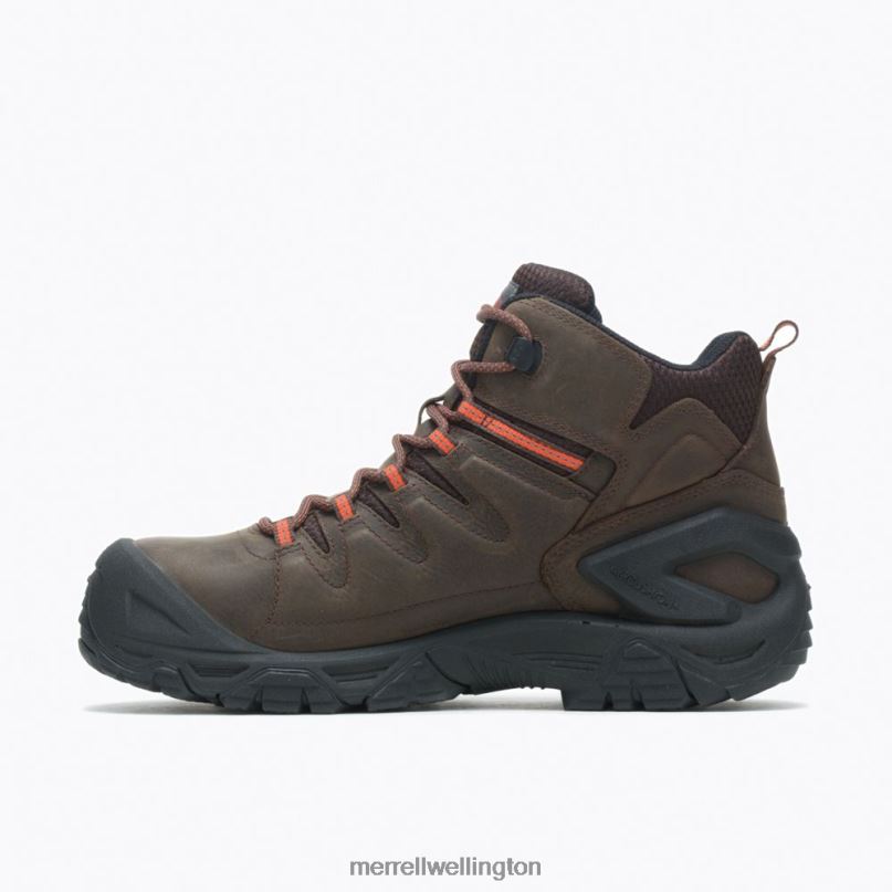 Strongfield Leather 6'' Waterproof Comp Toe Work Boot (J099341) Merrell Men 8VV6P716 Shoes Espresso