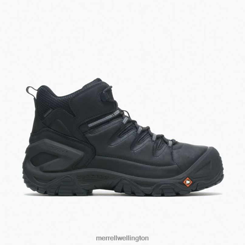 Strongfield Leather 6'' Waterproof Comp Toe Work Boot Wide Width (J099387W) Merrell Men 8VV6P708 Shoes Black