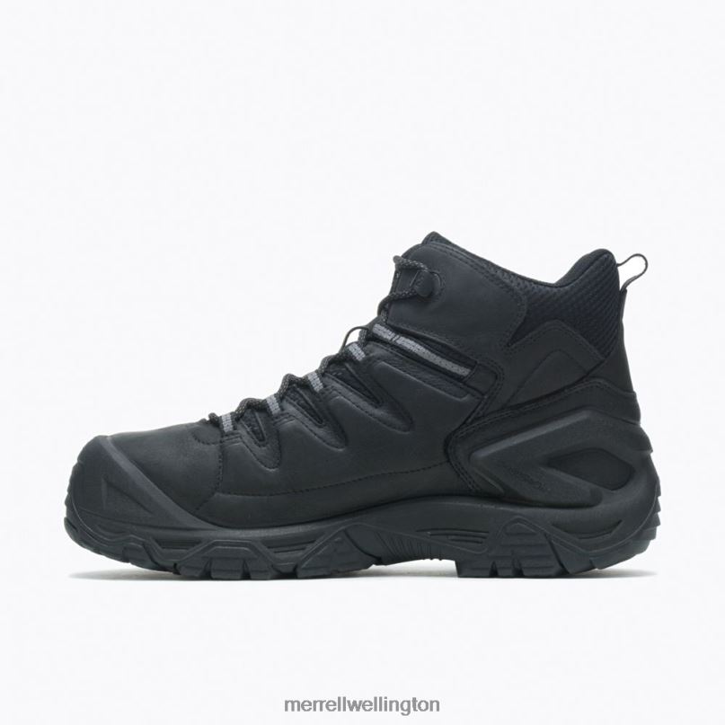 Strongfield Leather 6'' Waterproof Comp Toe Work Boot Wide Width (J099387W) Merrell Men 8VV6P708 Shoes Black
