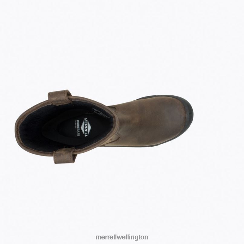 Strongfield Leather Pull On Waterproof Comp Toe Work Boot (J099315) Merrell Men 8VV6P452 Shoes Espresso
