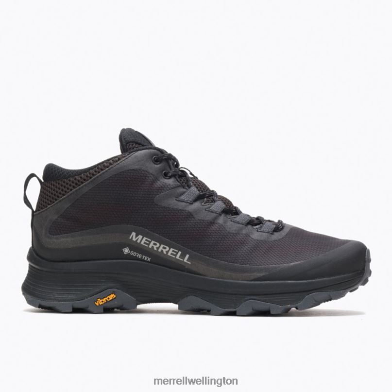 Moab Speed Mid GORE-TEX (J067075) Merrell Men 8VV6P190 Shoes Black/Asphalt - Click Image to Close