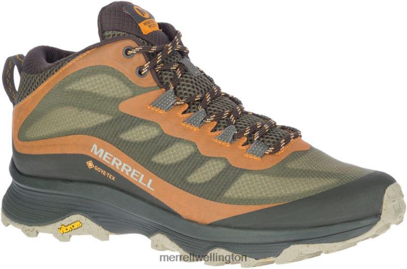 Moab Speed Mid GORE-TEX Wide Width (J135411W) Merrell Men 8VV6P354 Shoes Lichen