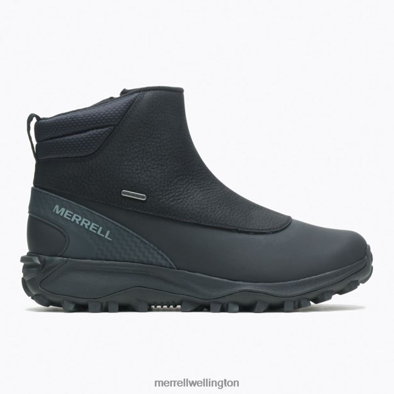 Thermo Kiruna Mid Zip Waterproof (J035049) Merrell Men 8VV6P757 Shoes Black/Monument