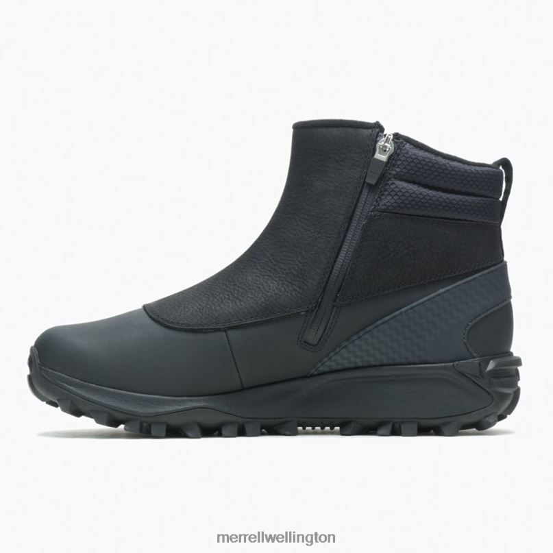 Thermo Kiruna Mid Zip Waterproof (J035049) Merrell Men 8VV6P757 Shoes Black/Monument