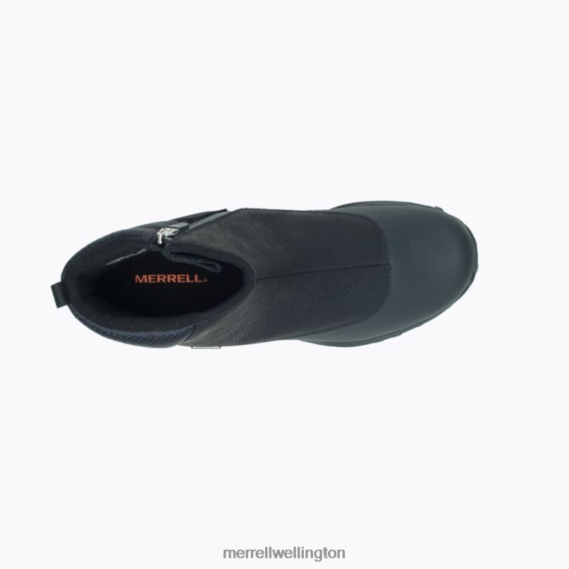 Thermo Kiruna Mid Zip Waterproof (J035049) Merrell Men 8VV6P757 Shoes Black/Monument