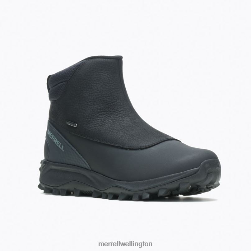 Thermo Kiruna Mid Zip Waterproof (J035049) Merrell Men 8VV6P757 Shoes Black/Monument