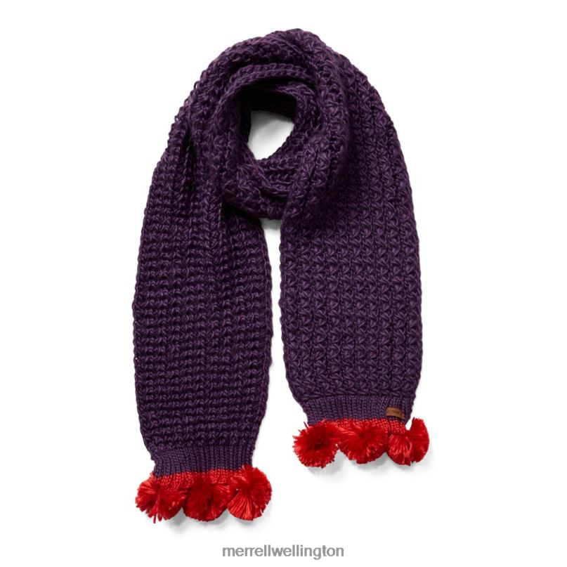Trailhead Pom Scarf (JAF26279-620) Merrell Unisex 8VV6P562 Accessories Burgandy/Lava