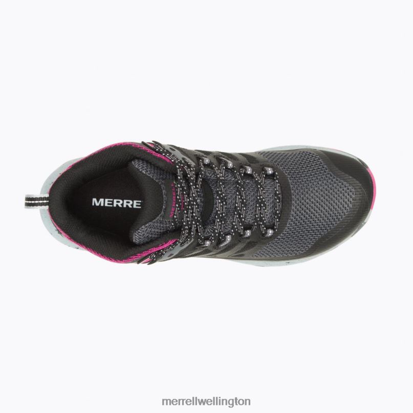 Antora 3 Mid Waterproof (J067582) Merrell Unisex 8VV6P1084 Shoes Black/Fuchsia