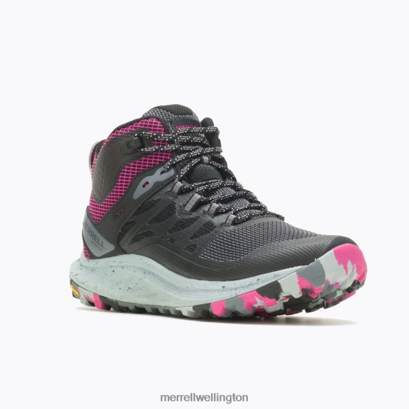Antora 3 Mid Waterproof (J067582) Merrell Unisex 8VV6P1084 Shoes Black/Fuchsia