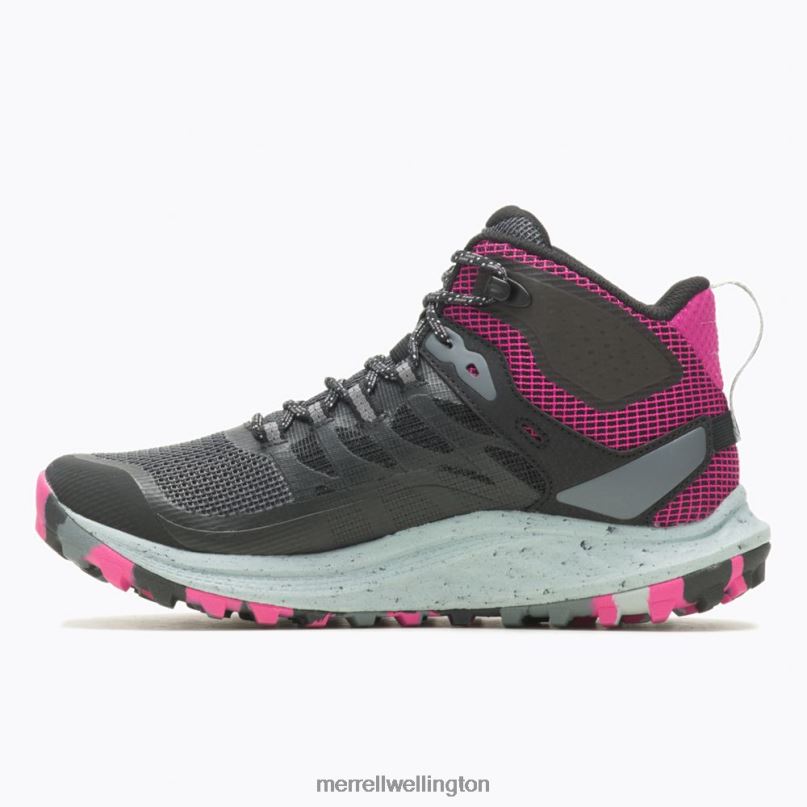 Antora 3 Mid Waterproof (J067582) Merrell Unisex 8VV6P1084 Shoes Black/Fuchsia
