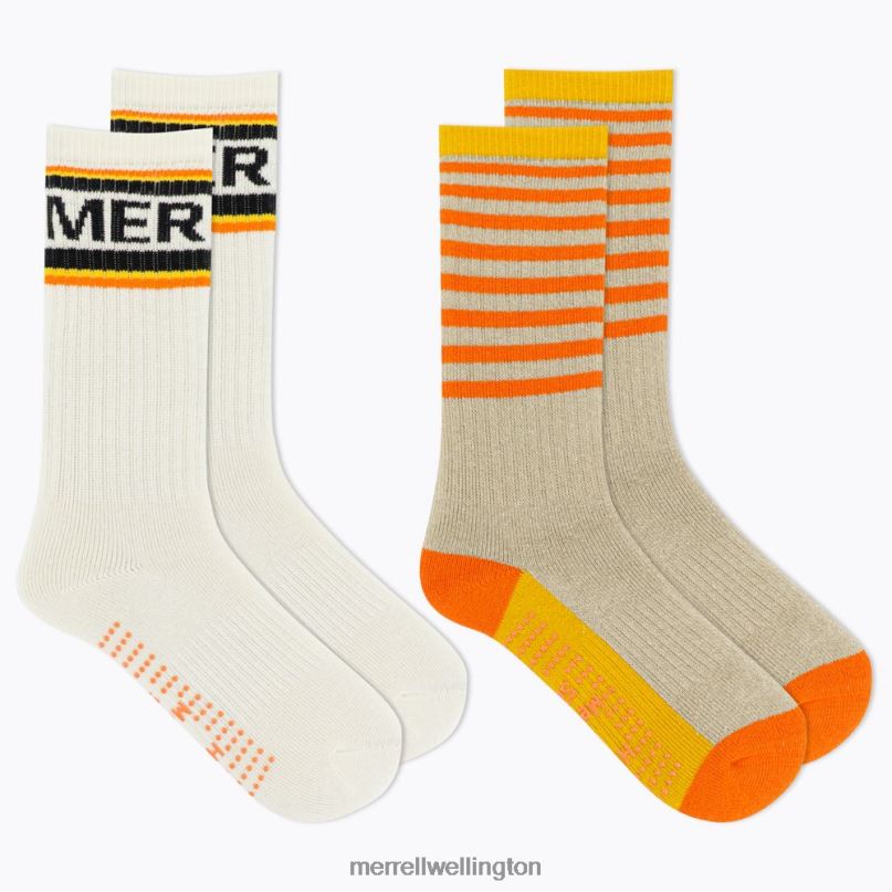 Brushed Crew Sock 2 Pack (JSF26900-800) Merrell Unisex 8VV6P1470 Accessories Orange