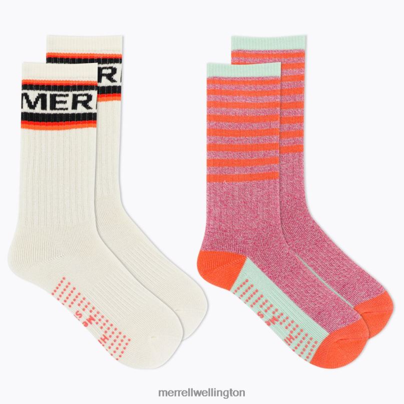 Brushed Crew Sock 2 Pack (JSF26900-805) Merrell Unisex 8VV6P1469 Accessories Coral