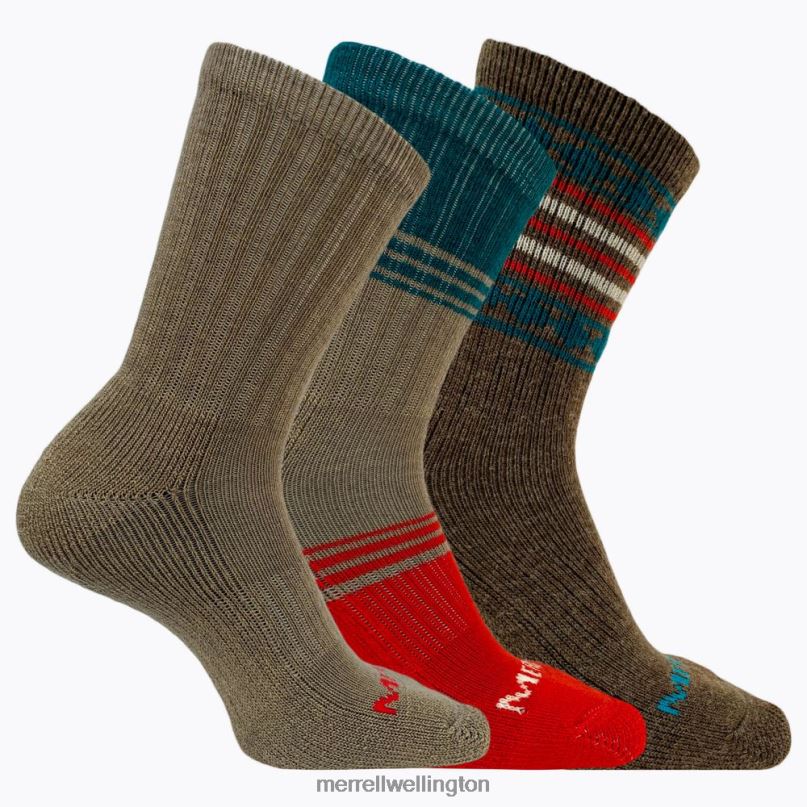 Holiday Thermal Wool Blend Crew 3 Pack Sock (JSF26507-238) Merrell Unisex 8VV6P582 Accessories Brown Assorted