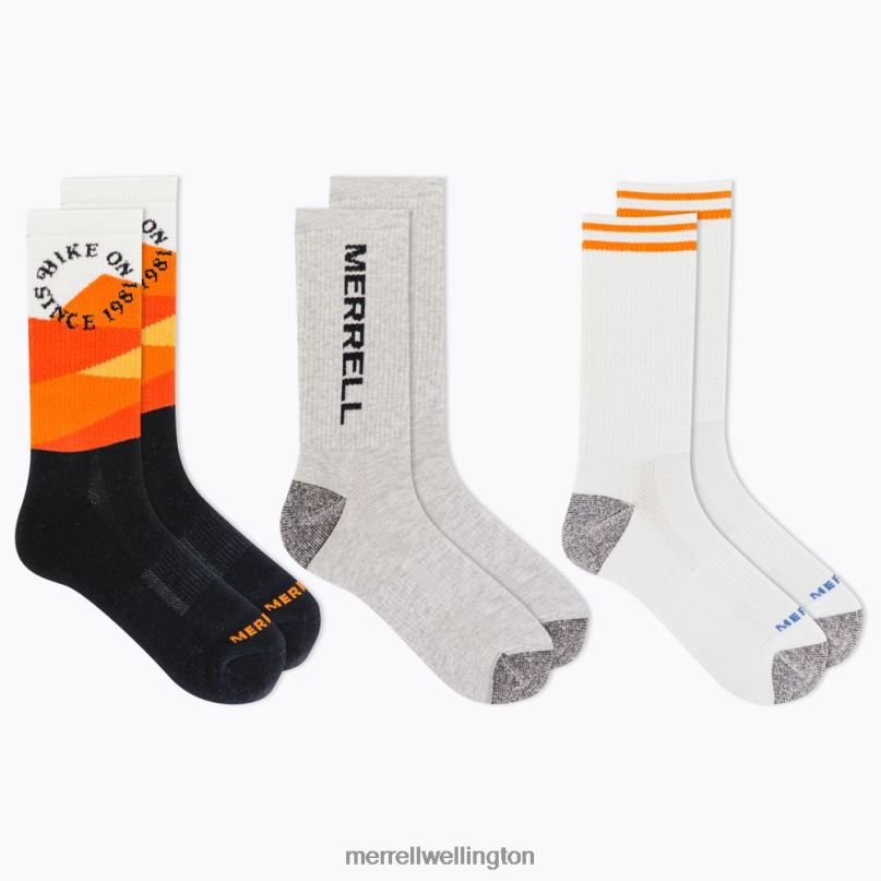Recycled Crew Sock 3 Pack (JSF26906-001) Merrell Unisex 8VV6P310 Accessories Black Assorted